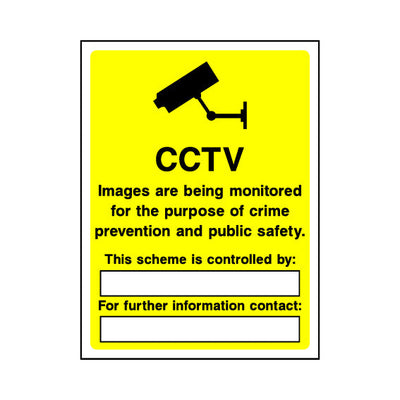 CCTV Images Are Being MonitoRed For The Purpose Of Crime Prevention - Portrait Sign S005 SE PT1