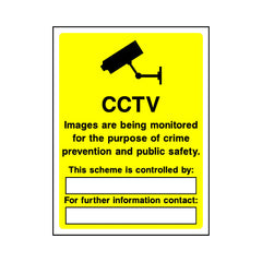 CCTV Images Are Being MonitoRed For The Purpose Of Crime Prevention - Portrait Sign S005 SE PT1