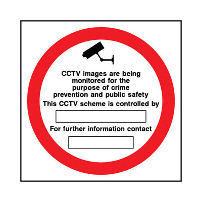 CCTV Images Are Being MonitoRed For The Purpose Of Crime Prevention And Public Safety - Square Sign S028 SE SQ1