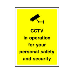 CCTV In Operation For Your Personal Safety And Security - Portrait Sign S009 SE PT1