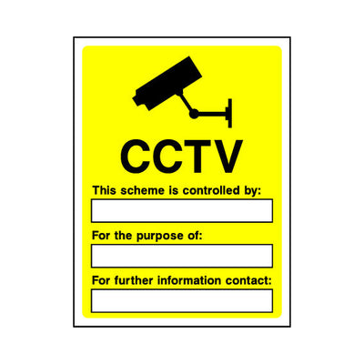 CCTV This Scheme Is Controlled By Purpose Of Further Information - Portrait Sign S001 SE PT1