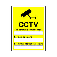 CCTV This Scheme Is Controlled By Purpose Of Further Information - Portrait Sign S001 SE PT1