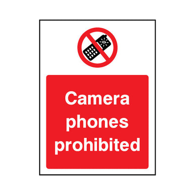 Camera Phones Prohibited - Portrait Sign GP078 GP PT1