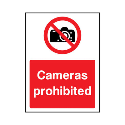 Cameras Prohibited - Portrait Sign GP107 GP PT1