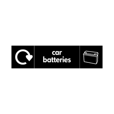 Car Batteries - Recycling With Icon - Landscape Sign - LN3 AUR001 AUR