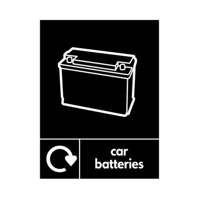 Car Batteries Icon With Recycling Symbol - Portrait Sign - PT1 AUR018 AUR