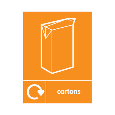 Cartons Recycling & Icon - Portrait Sign OR032 OR PT1