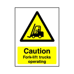 Caution - Fork-lift Trucks Operating - Portrait Sign GW066 GW PT1