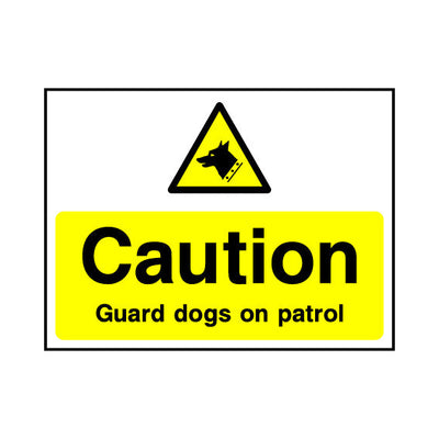 Caution - Guard Dogs On Patrol - Landscape Sign S061 SE LN1