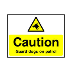 Caution - Guard Dogs On Patrol - Landscape Sign S061 SE LN1