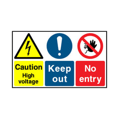 Caution - High Voltage - Keep Out - No Entry - Landscape Sign MTP044 MTP LN2