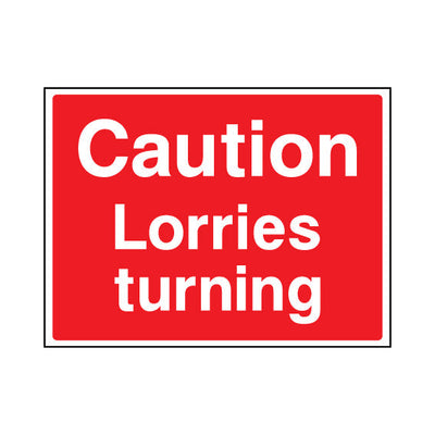 Caution - Lorries Turning - Landscape Sign - LN1 CN080 CN