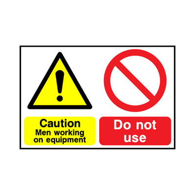 Caution - Men Working On Equipment / Do Not Use - Landscape Sign LKS017 LKS LN1