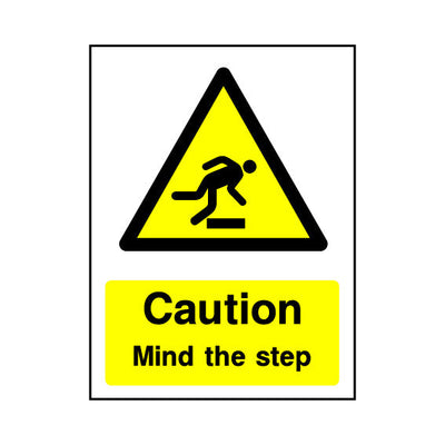 Caution - Mind The Step - Portrait Sign GW058 GW PT1