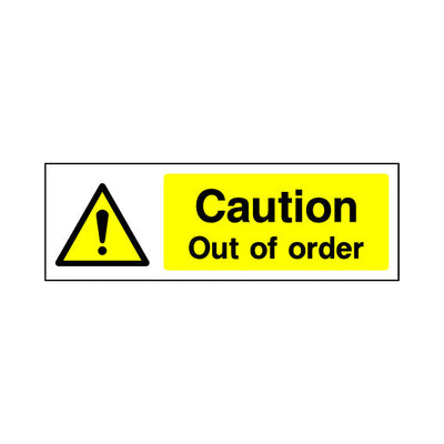 Caution - Out Of Order - Landscape Sign v2 MW013 MW LN3