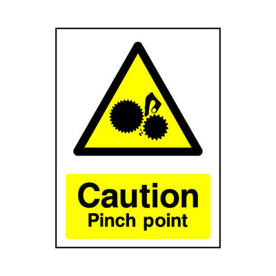 Caution - Pinch Point - Portrait Sign MW038 MW PT1