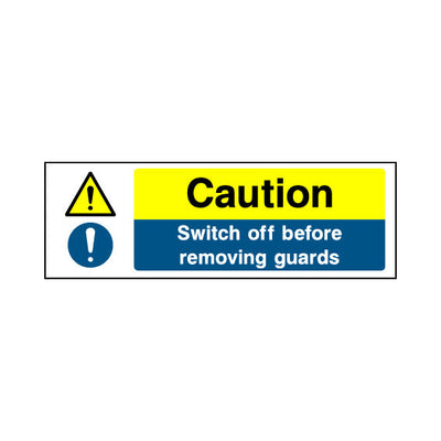 Caution - Switch Off Before Removing Guards - Landscape Sign MTP007 MTP LN3