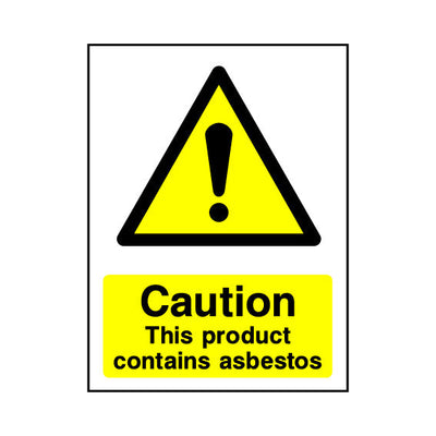 Caution - This Product Contains Asbestos - Portrait Sign GW068 GW PT1