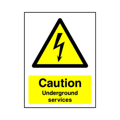 Caution - Underground Services - Portrait Sign EH049 EH PT1