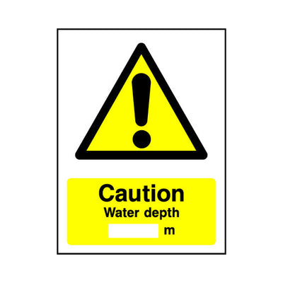 Caution - Water Depth. - Portrait Sign WS050 WS PT1