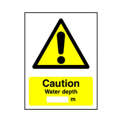 Caution - Water Depth. - Portrait Sign WS050 WS PT1