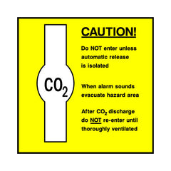 Caution (CO2) - Do Not Enter Unless Automatic Release Is Isolated - Square Sign FE024 FE SQ1