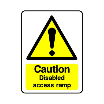 Caution Disabled Access Ramp - Portrait Sign DA004 DA PT1