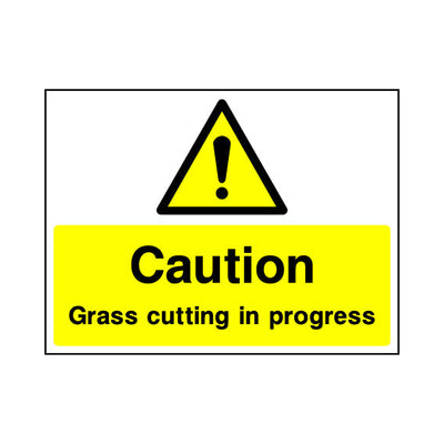 Caution Grass Cutting In Progress - Landscape Sign - LN1 CN099 CN