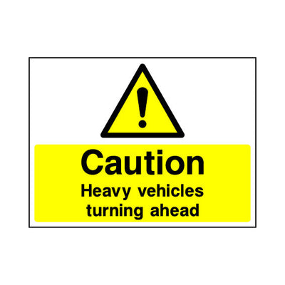 Caution Heavy Vehicles Turning Ahead - Landscape Sign - LN1 CN104 CN