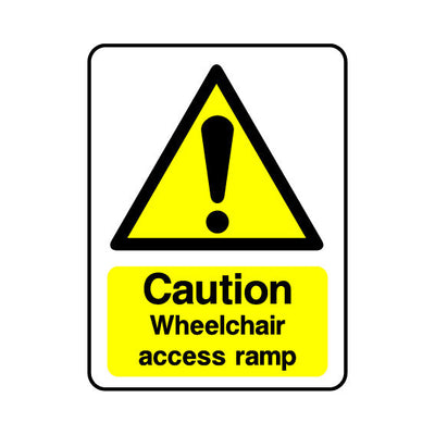 Caution Wheelchair Access Ramp - Portrait Sign DA003 DA PT1