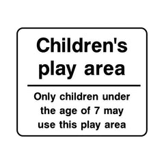 Childrens Play Area - Only Children Under The Age Of 7 - Landscape Sign PP019 PP LN1
