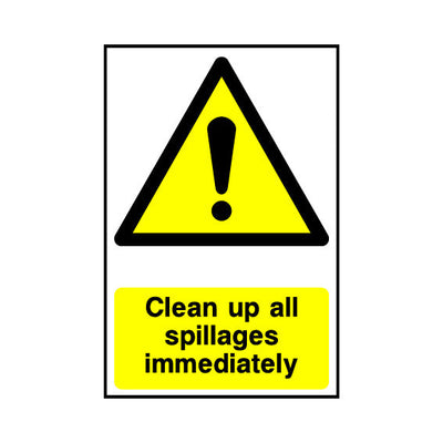 Clean Up All Spillages Immediately - Portrait Sign FPH104 FPH PT1
