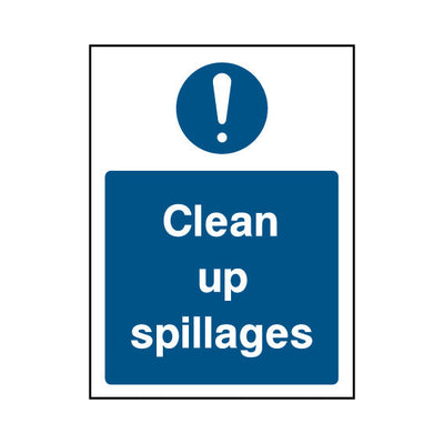 Clean Up Spillages - Portrait Sign MG034 MG PT1