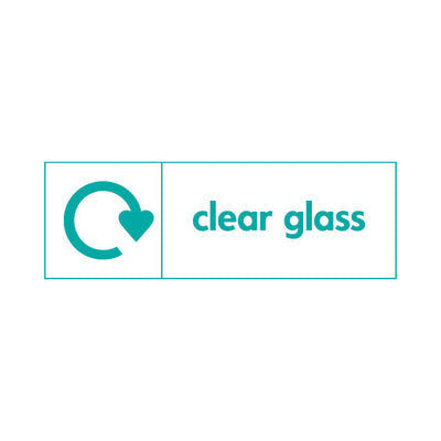 Clear Glass (Recycling Left) - Landscape Sign GR007 GR LN3