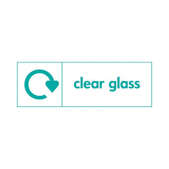 Clear Glass (Recycling Left) - Landscape Sign GR007 GR LN3