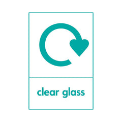 Clear Glass (Recycling Top) - Portrait Sign GR026 GR PT1
