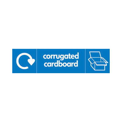 Corrugated Cardboard Recycling & Icon - Landscape Sign PAP019 PAP LN3