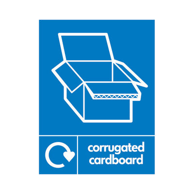 Corrugated Cardboard Recycling & Icon - Portrait Sign PAP042 PAP PT1