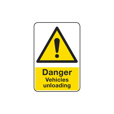 Danger Vehicles Unloading Sign