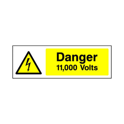 Danger - 11,000 Volts - Landscape Sign EH006 EH LN3