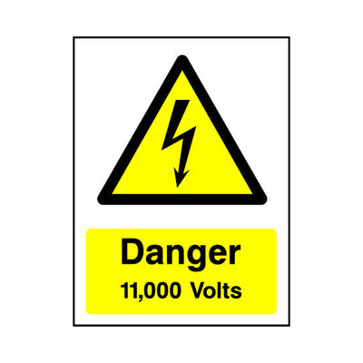 Danger - 11,000 Volts - Portrait Sign EH038 EH PT1