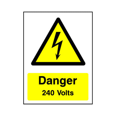 Danger - 240 Volts - Portrait Sign EH034 EH PT1