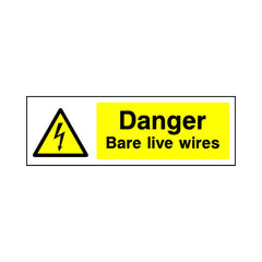 Danger - Bare Live Wires - Landscape Sign EH009 EH LN3