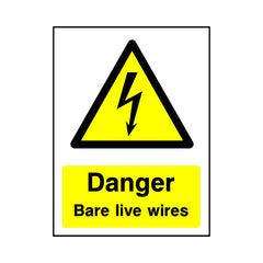 Danger - Bare Live Wires - Portrait Sign EH041 EH PT1