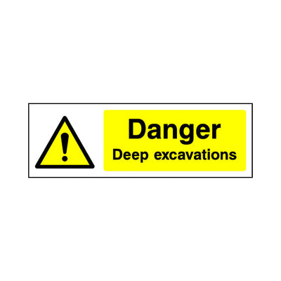 Danger - Deep Excavations - Landscape Sign GW004 GW LN3