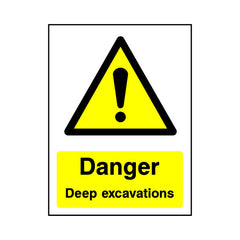 Danger - Deep Excavations - Portrait Sign GW051 GW PT1