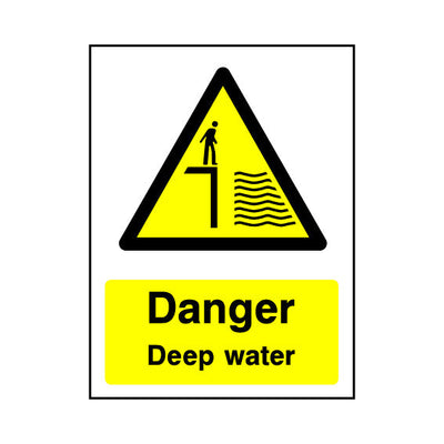 Danger - Deep Water - Portrait Sign GW055 GW PT1
