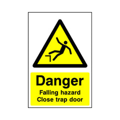 Danger - Falling Hazard - Close Trap Door - Portrait Sign - PT1 CN026 CN