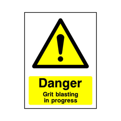 Danger - Grit Blasting In Progress - Portrait Sign MW037 MW PT1