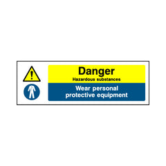Danger - Hazardous Substances - Wear PPE - Landscape Sign - LN3 CD092 CD